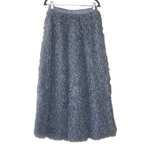 ANTHROPOLOGIE SUNDAY IN BROOKLYN‎ FEATHERED MAXI SKIRT SIZE XS NWT GRAY